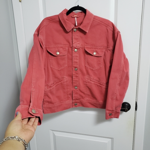 FREE PEOPLE Salmon Trucker Jacket - Picture 2 of 7
